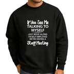 Plus Size Men's Short Sleeve Graphic Print "If You See Me Talking to Myself" T-shirt for Summer, Outdoor Sports Tees