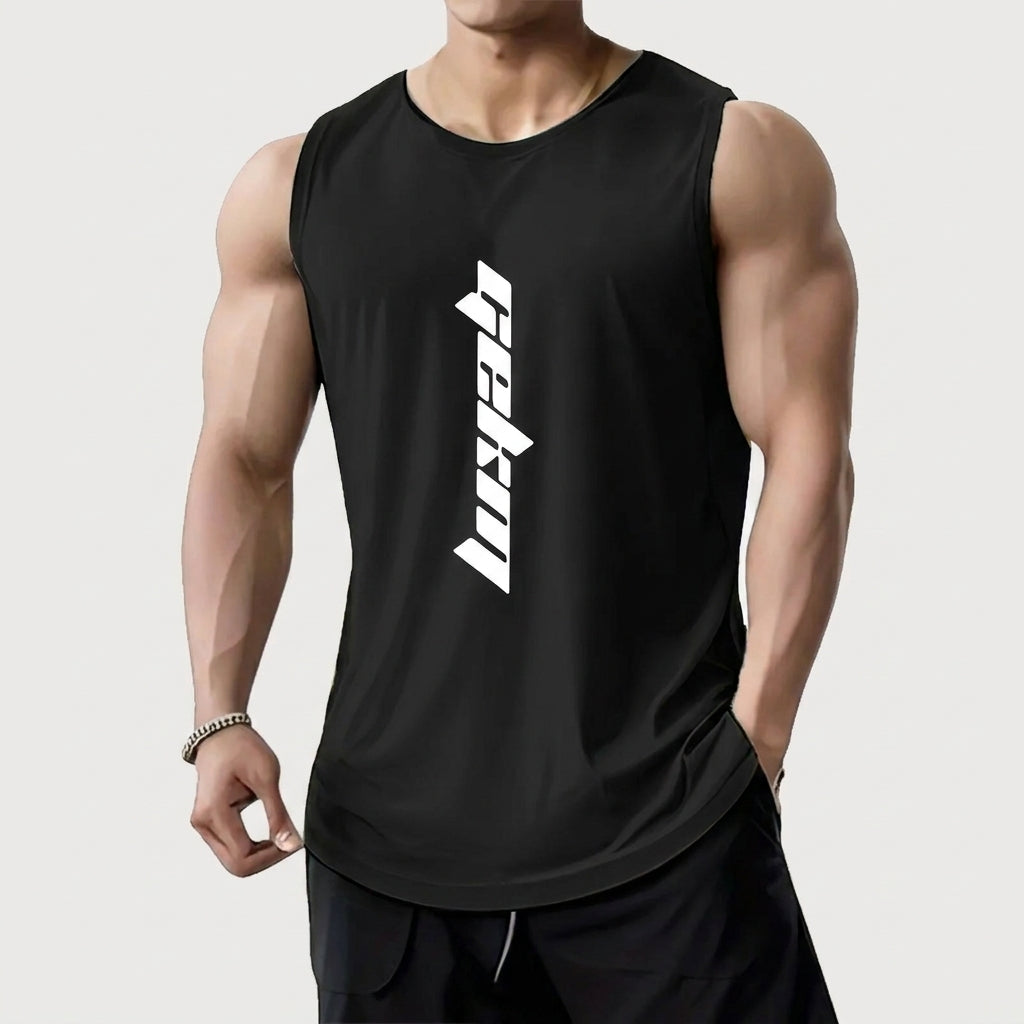 3-Pack Men's Letter Print Basketball Jersey Tank Tops - Breathable Polyester Mesh