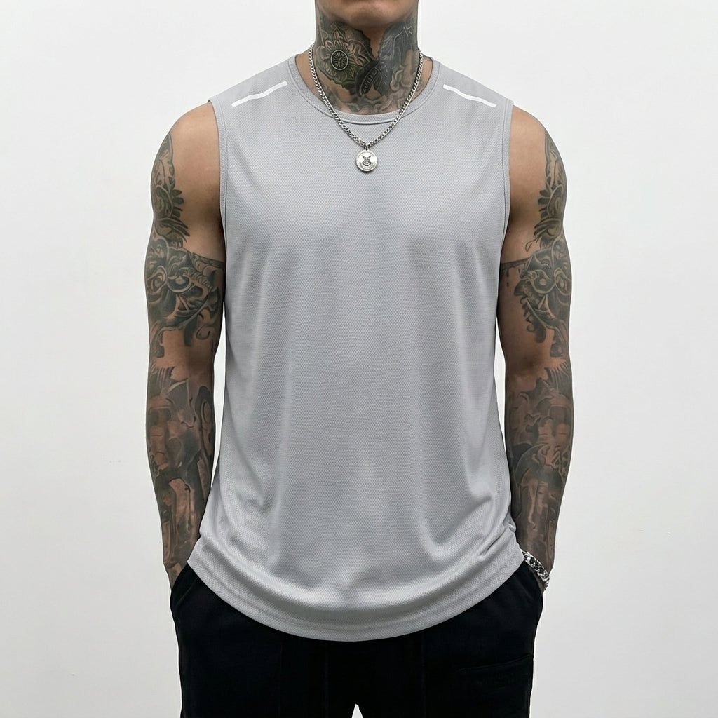 5PCS Men's Sleeveless Sports Tank Tops (Solid Color Gym Shirts)