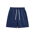 4-pack summer men’s shorts with a simple pocket design—versatile casual athletic shorts for everyday wear, featuring a drawstring waist for comfort.summervibes