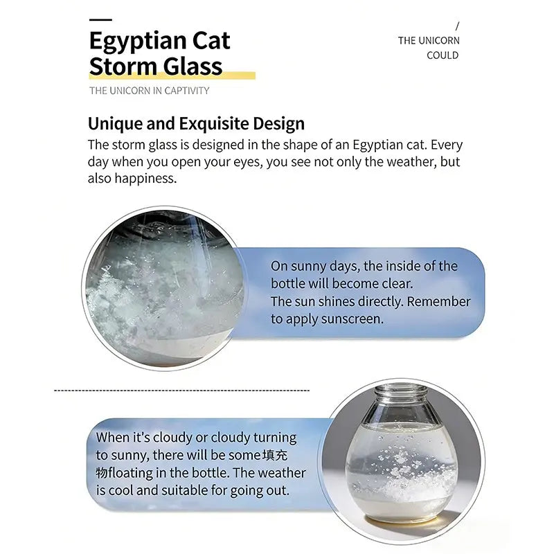 Cat-Shaped Storm Glass Weather Predictor for Home & Office Decor