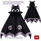 summerween-Unisex Wearable Blanket Bat Hooded Cape, Extra Large Plush Thickened Cape, One Size Fits All, Perfect Holiday Gift, Halloween Christmas Gift