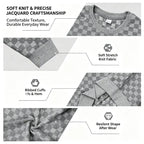 4-Pack Men's Plaid Knit Sweatshirts, Textured Grid Pattern Long Sleeve, Soft Lightweight Casual Top, Ideal for Fall Winter Streetwear
