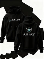 New Men's Hoodie Ariat Print, Soft Stretch Knit Fabric, Long Sleeve, Standard Fit, Casual Daily Wear, Four-Season Hooded Clothing, Fun Style, Essential for Young Adults