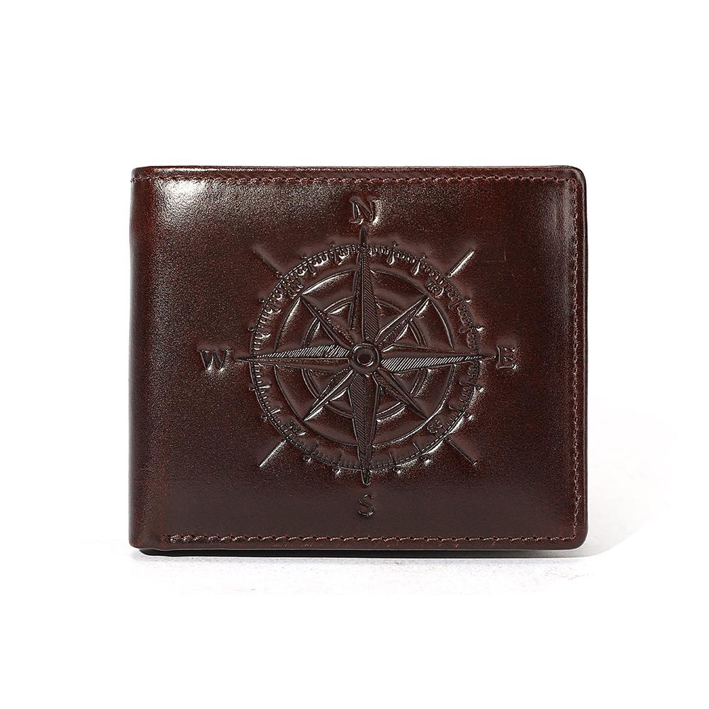 Men's Genuine Cowhide Short Foldable Wallet