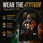 Men's UFC 329 Black Conor McGregor T-Shirt, The Notorious UFC Graphic Tee, UFC MMA Shirt, Gift for Fighters, Sports Apparel,Regular,Grunge