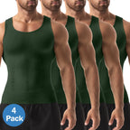 1/2/3/4 Pack Menswear Shapewear Compression Tank Top Daily Casual Undershirt Tummy Control Workout Underwear Shirt Body Shaper Breathable Elastic Soft Stretchy Fabric Sports Sleeveless Fitted