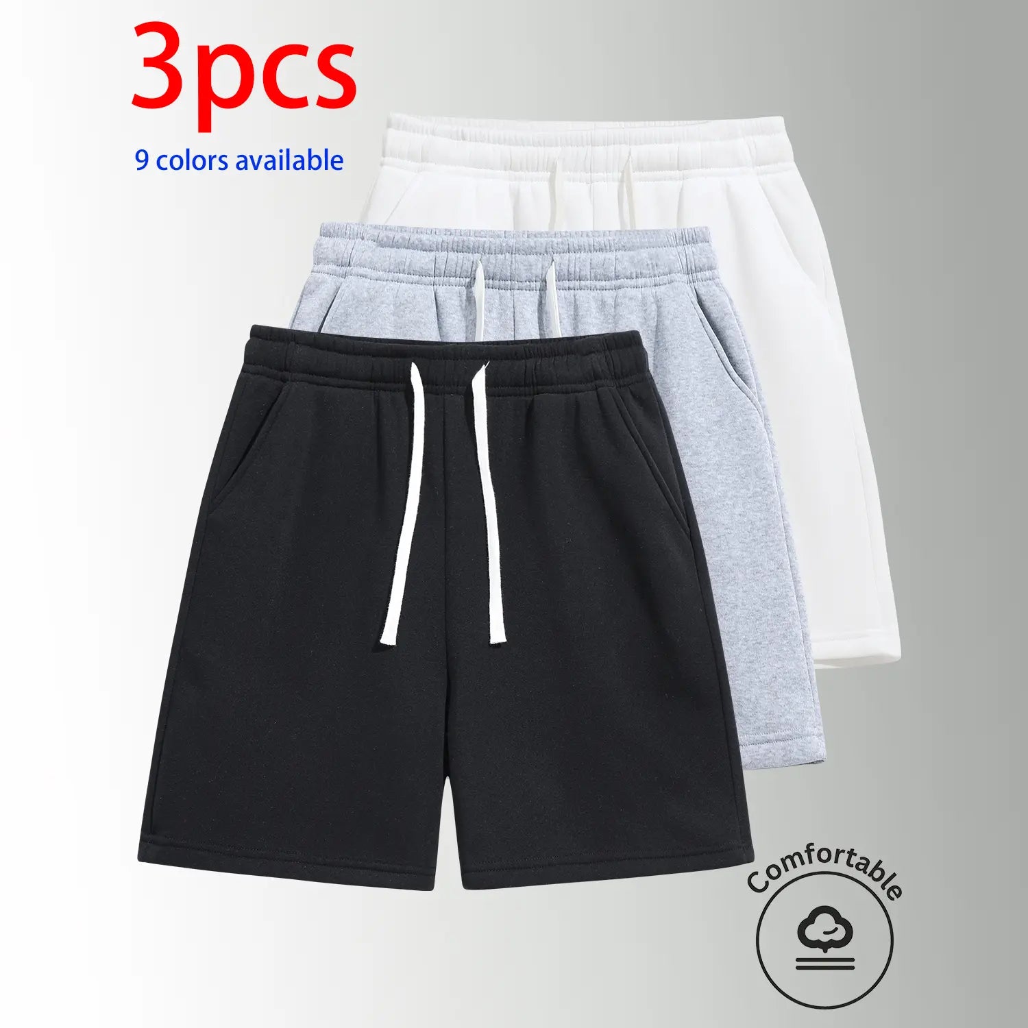 Unisex 3-Pack 5-Inch Drawstring Athletic Shorts: Breathable Running & Casual Shorts