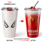 Marvel Spider-Man 700ml Cold-Only Insulated Drink Tumbler - Kitchenware Drinkware Tumbler with Lid, Stainless Steel Straw, Reusable for Fans, Birthday Gifts,familyfun