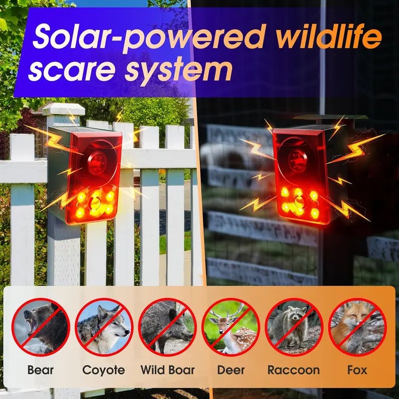 Solar Outdoor Motion Sensor Alarm with Recording and Flashing Light