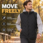 Men's Fleece-Lined Winter Vest with Stand-Up Collar