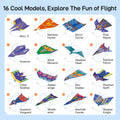 Leven DIY Paper Airplane Book, 16 Creative Folding Paper Planes with 48 Sheets of Colorful Origami Paper, Arts & Crafts Kit with Video Tutorials – Gifts for Boys and Girls Ages 6–12+ 11 * 8.3 inches