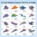 Leven DIY Paper Airplane Book, 16 Creative Folding Paper Planes with 48 Sheets of Colorful Origami Paper, Arts & Crafts Kit with Video Tutorials – Gifts for Boys and Girls Ages 6–12+ 11 * 8.3 inches