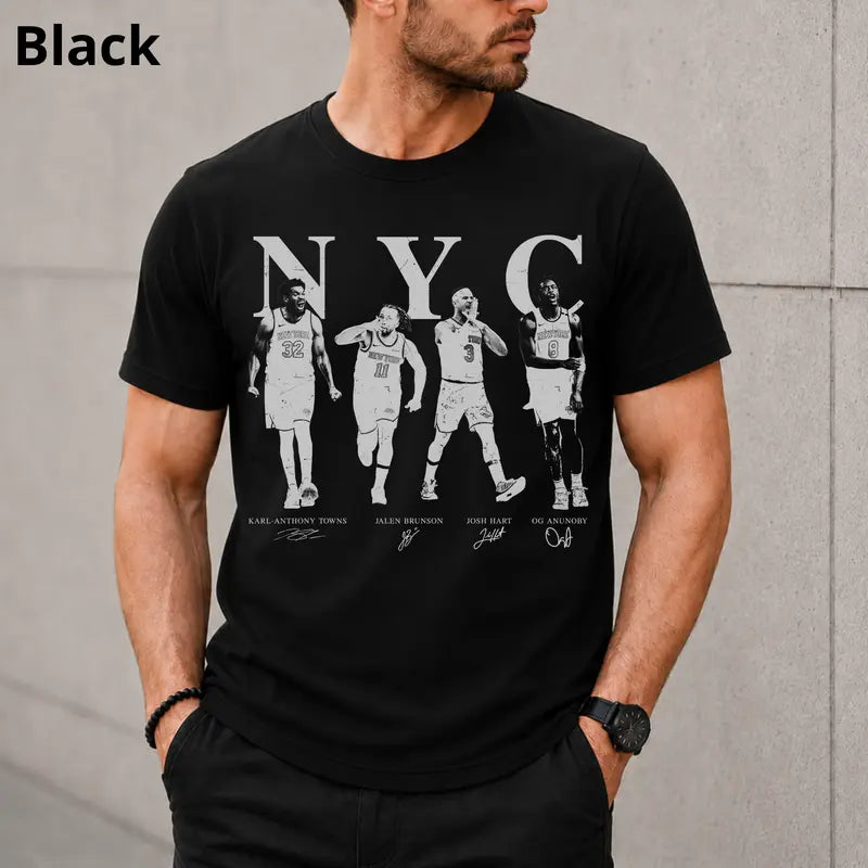 Jalen Brunson Karl Anunoby Josh Hart NYC Basketball Vintage Comfort Color Shirt, New York Basketball Tshirt, NY Knicks Fan Gift
