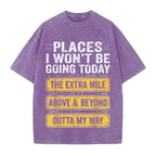 Men's Funny "Places I Won't Be Going Today" T-Shirt - Humorous Slogan Print, Soft Breathable Round Neck Short Sleeve Tee Suitable for Casual Wear