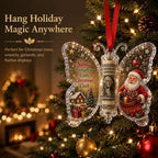 Christmas Cash Gift Ornament - Butterfly Money Holder with Acrylic (5Pcs/1 Set) Clear cash display with transparent holder, a creative Christmas gift idea for holiday tree hanging ornament decor (Peel Off Protective Film for Crystal Clear View)