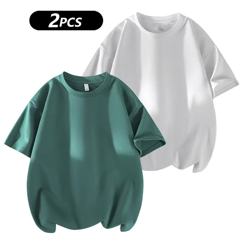 Men's 3-Pack 100% Cotton Loose Fit Crew Neck T-Shirts (Soft Casual Tees)