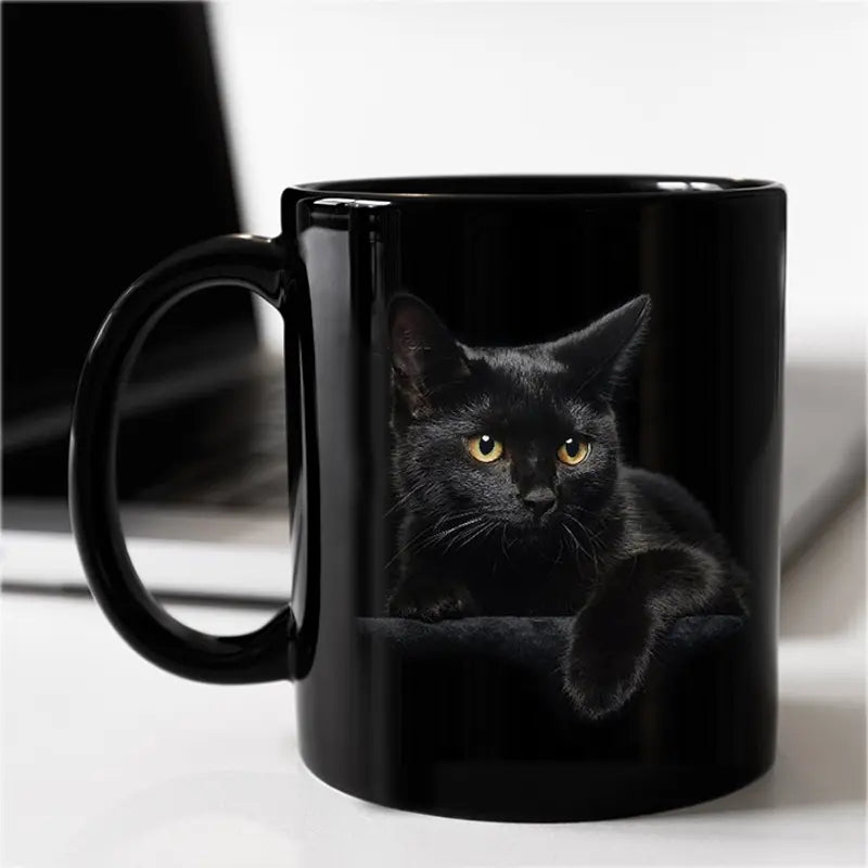Black Cat Ceramic Funny Coffee Mug