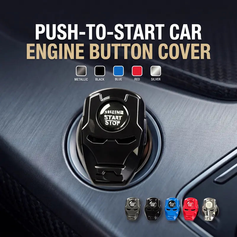 Futuristic Mecha Metal Push to Start Button Cover