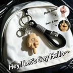 Retractable middle finger prank pendant 3-piece set, press-type keychain with uniquely designed mobile phone holder, personalized backpack pendant suitable for daily use