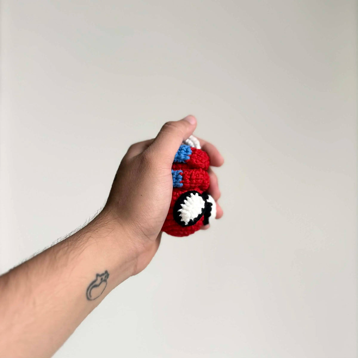 Handmade Whimsical Crochet Rearview Mirror Hanger - Yarn Plush Ornament, Unisex Unique Gift, Cute Car Decorations, Automotive/Vehicle Decoration, Auto Accessories, DIY Knitting & Crochet Craft Item