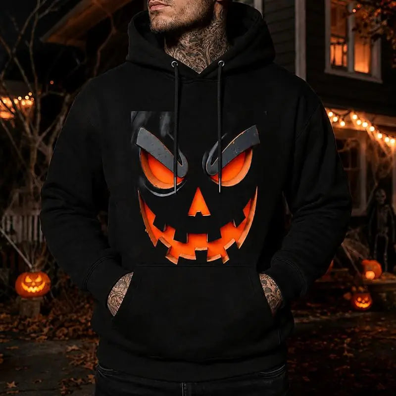Men's Halloween Jack O' Lantern Graphic Tees, Sweatshirts and Hoodies