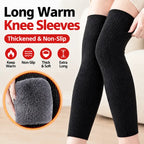 Unisex Long Winter Knee Warmers with Thick Lining and Stretch Fit