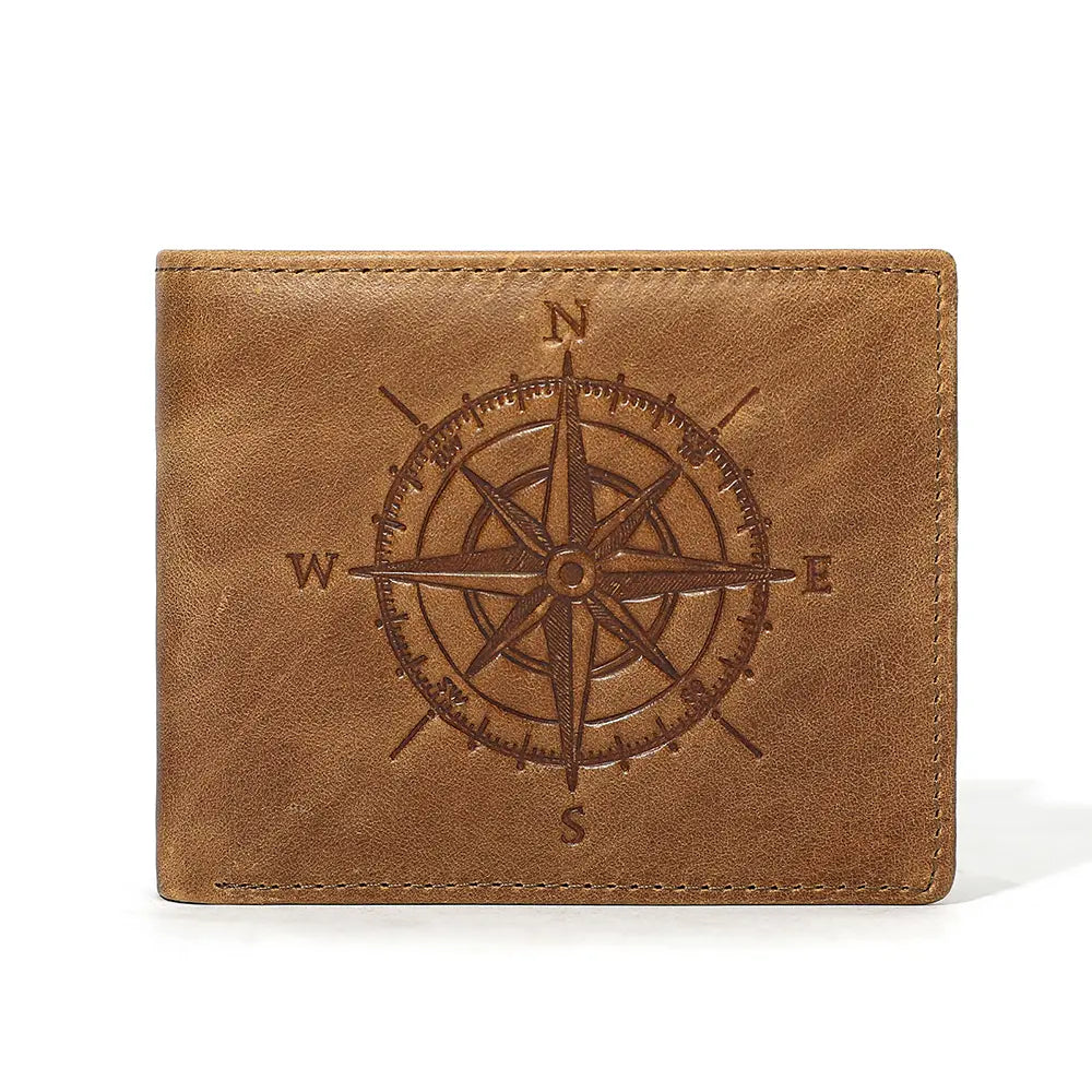 Men's Genuine Cowhide Short Foldable Wallet