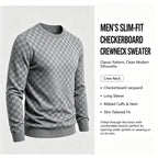 4-Pack Men's Plaid Knit Sweatshirts, Textured Grid Pattern Long Sleeve, Soft Lightweight Casual Top, Ideal for Fall Winter Streetwear