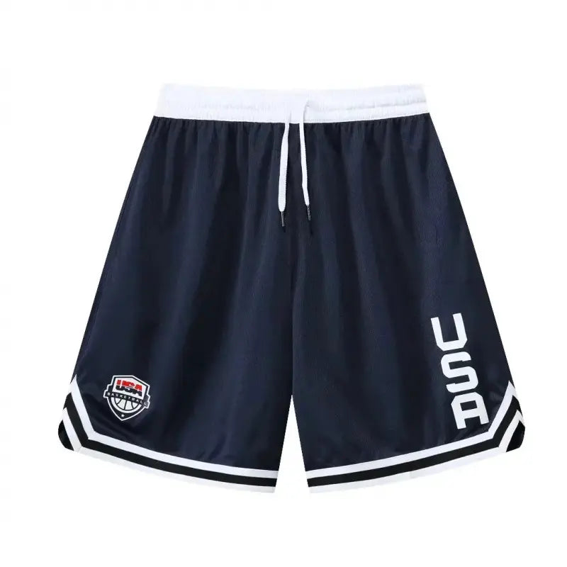 Men's 2-Pack Baggy Ice Silk Athletic Shorts, Loose-Fit with USA Letters All Over Print, Elastic Waist, Quick-Dry for Basketball & Gym, Machine Washable Men's Shorts, Fashion Apparel, Baggy Shorts
