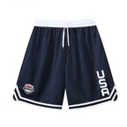 Men's 2-Pack Baggy Ice Silk Athletic Shorts, Loose-Fit with USA Letters All Over Print, Elastic Waist, Quick-Dry for Basketball & Gym, Machine Washable Men's Shorts, Fashion Apparel, Baggy Shorts
