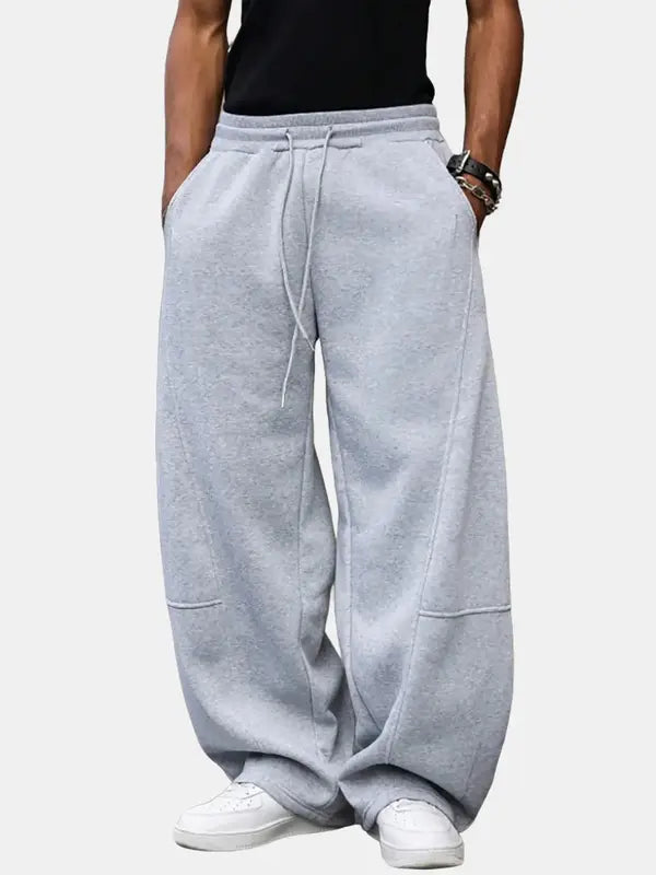Men's 2-Piece Linen Washed Athletic Set - Stylish Plain Hooded Drawstring Sweatshirt, Loose Breathable Thin Fabric Wide-Leg Pants, Black + White Shortsleeve Casual Summer Menswear Sets, Men's 2 Piece Sets