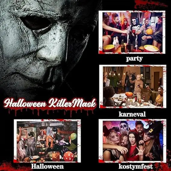 Michael Myers Mask & Scary Skull Mask, Halloween Horror Masquerade Men's & Women's Cosplay Party Mask, Bloody Michael Myers & Scary Skull Adult Costume Scary Cosplay The terrifying atmosphere is at its peak