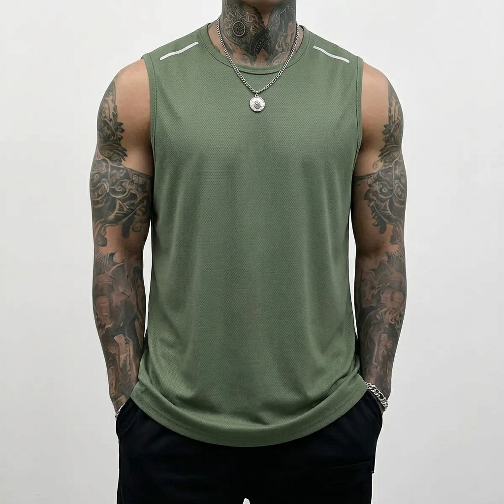 5PCS Men's Sleeveless Sports Tank Tops (Solid Color Gym Shirts)