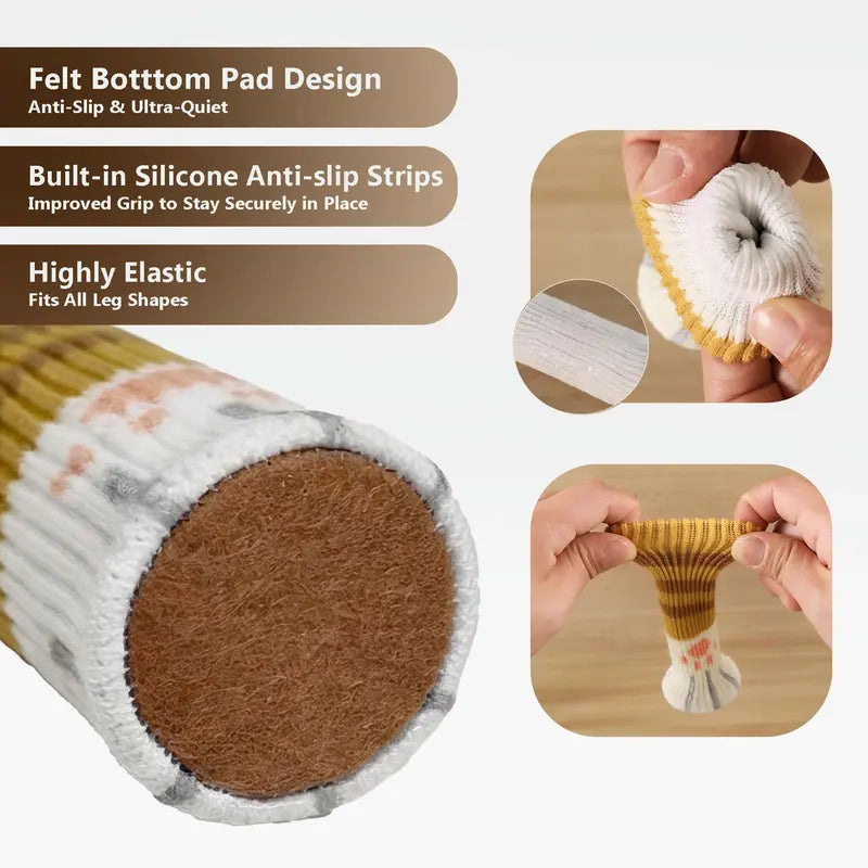 16/24 Piece Stretch Knit Chair Leg Socks for Scratch Protection on Hardwood Floors and Furniture