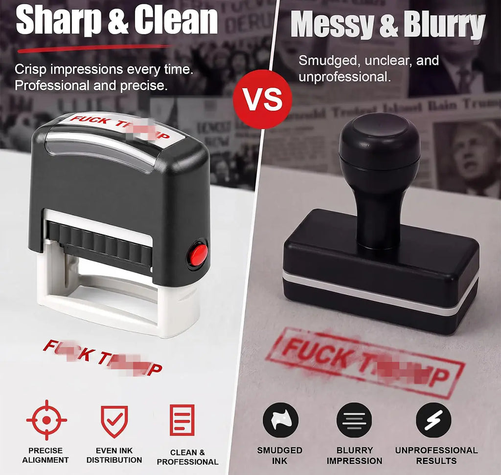 Self-Inking Red Ink Anti-Trump Novelty Stamp