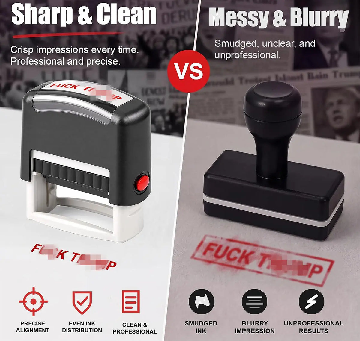 Self-Inking Red Ink Anti-Trump Novelty Stamp