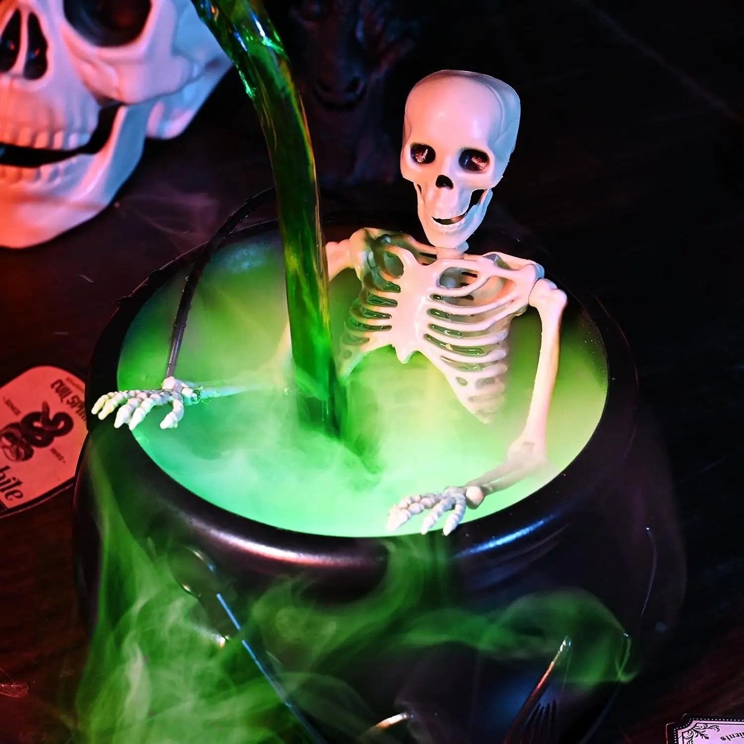Magical Floating Potion Cauldron with Bubbling Diffuser for Halloween Decor