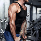 Sauna Vest, Double Belt Sauna Vest Waist Trainer, Men Body Shaping Waist Trainer Gym Fitness Breathable Sweat Abdominal Shaping Tank Top Muscle Sports Compression Workout Apparel