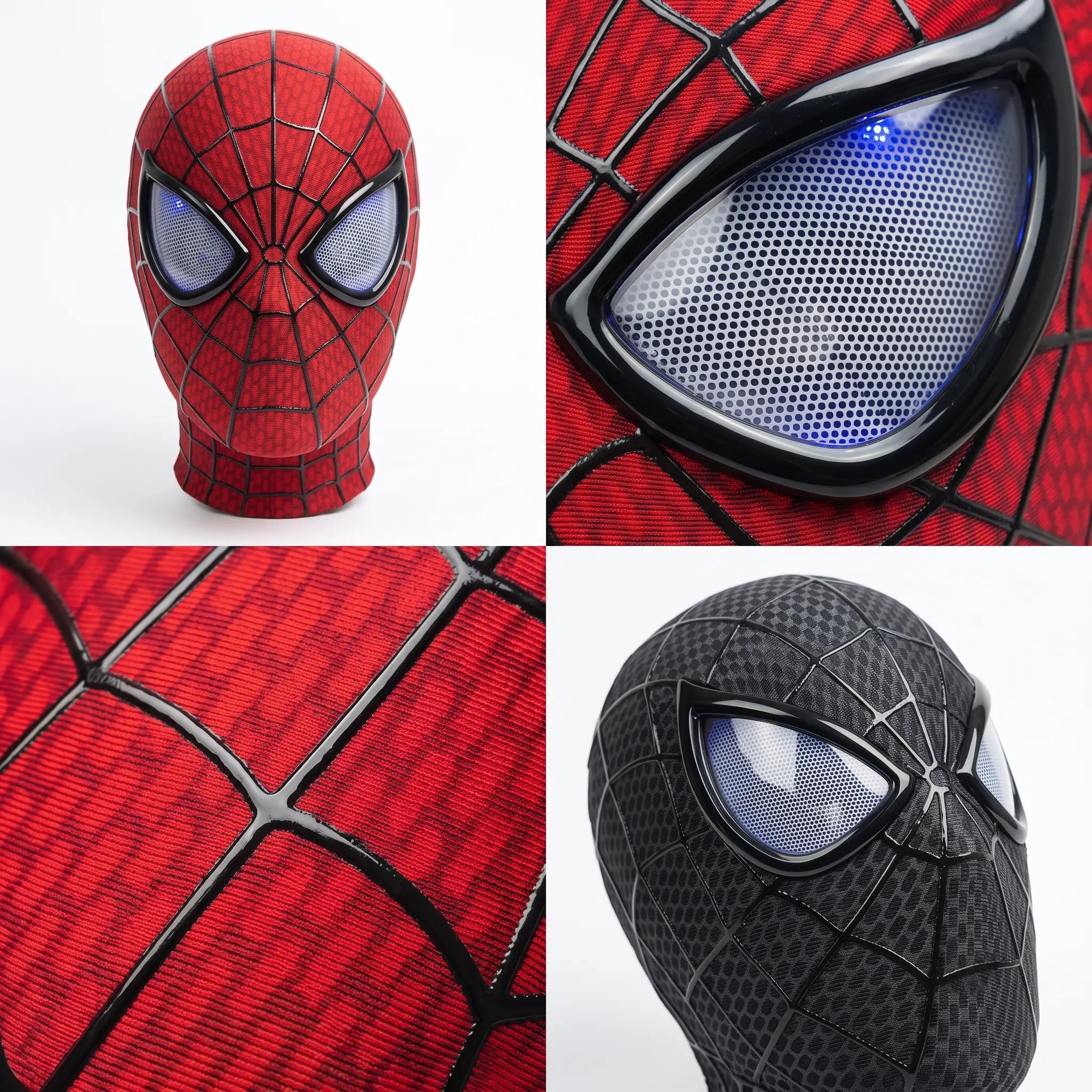 Cool Hero Mask Remote Control Skin-friendly Red & BlueLights Perfect for Cosplay, Halloween, Festivals, Parties -26cm x 19cm x 11cm - Plastic Material