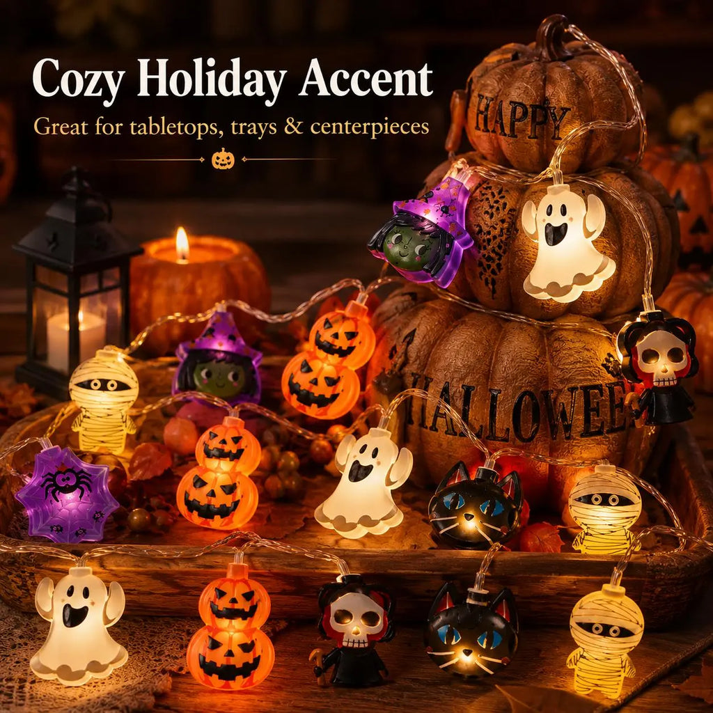 USB-Powered Pumpkin LED String Lights, 59.06–118.11-Inch Halloween & Fall Hanging Garland, Warm Festive Lights for Mantel, Window, Bedroom, Party, Thanksgiving & Home Decor