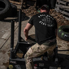 Pray Hard. Lift Heavy. Stay Deadly. Men's T-Shirt