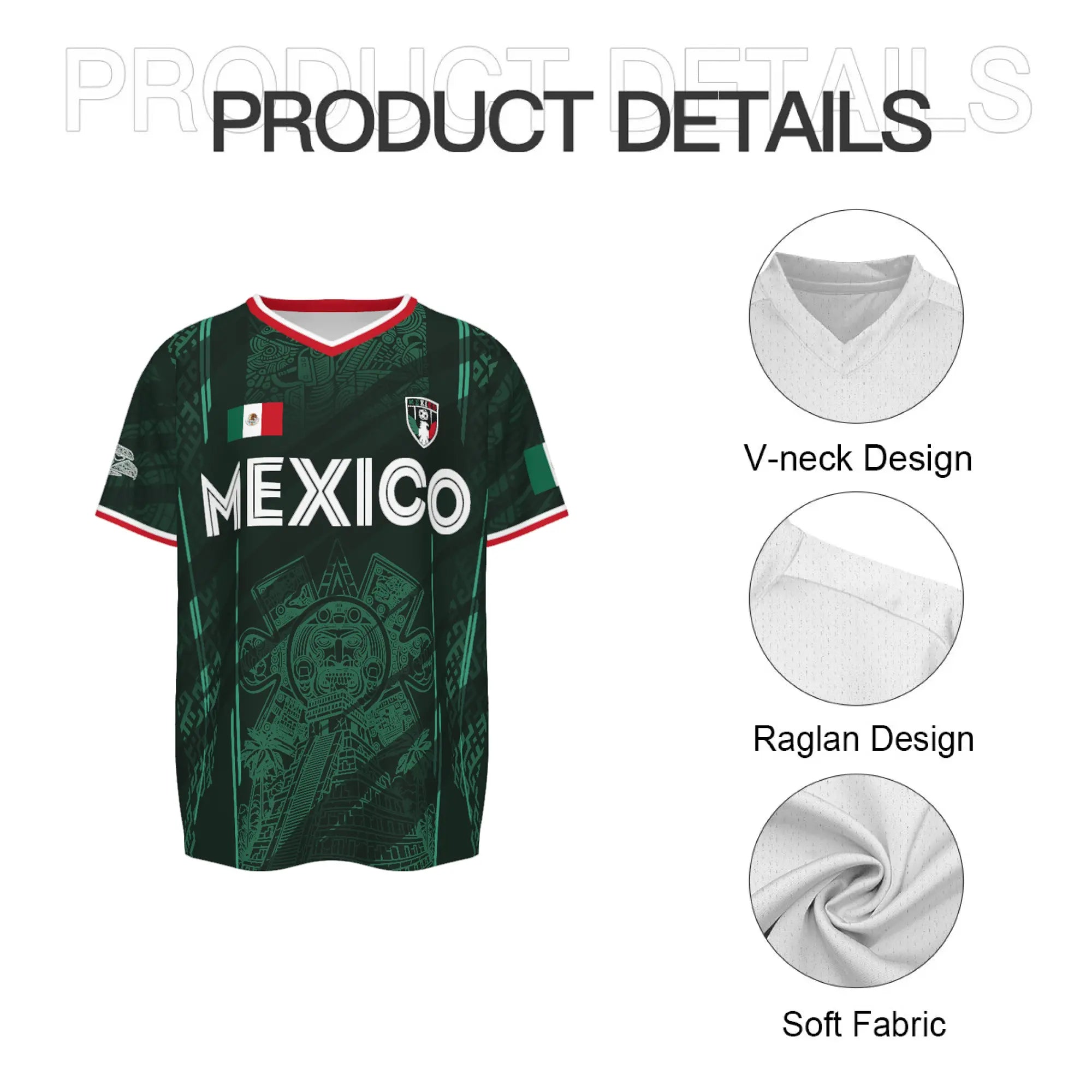 2026 Mexico Soccer Jersey,  Chichén Itzá Pyramid Graphic Retro Soccer Jersey, All over Print, Casual Style for All Seasons, Classic Throwback Jersey Sportswear Top