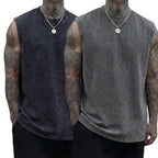 Pack of 3 vintage men’s undershirts/sleeveless shirts, new summer collection, 230 g heavy pure cotton, soft and gentle on skin fabric, unisex, machine washable, 100% cotton, relaxed retro fit,