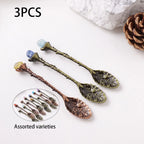 Mini Decorative Spoons Set, Natural Crystal Mini Spoon Set, Random Colors, Perfect Gift for Mother's & Father's Day, Versatile Use