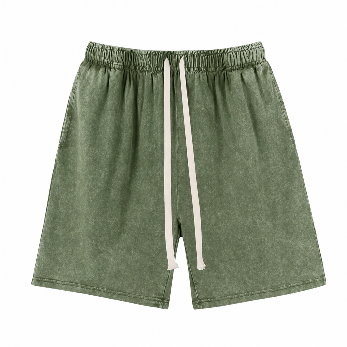 Unisex Vintage Acid Wash Cotton Athletic Sweat Shorts