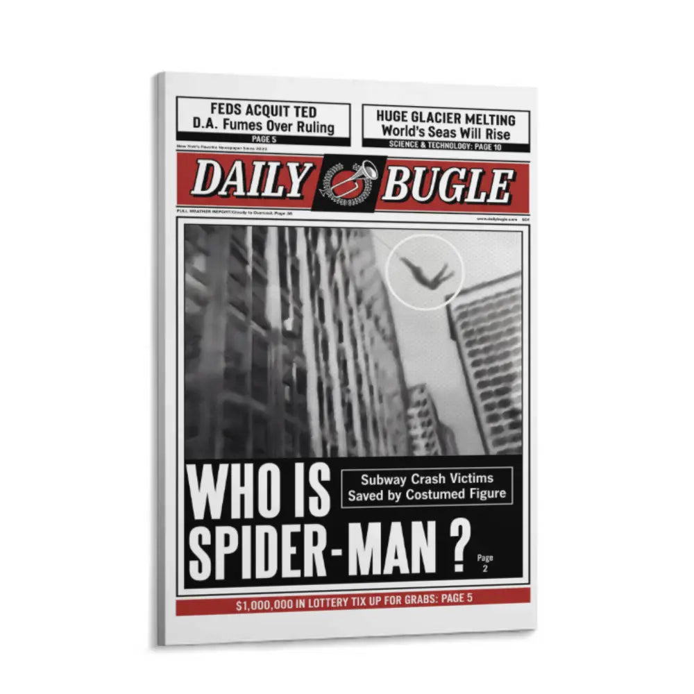 S-M Movie Newspaper Canvas Print Poster for Bedroom Wall Decor