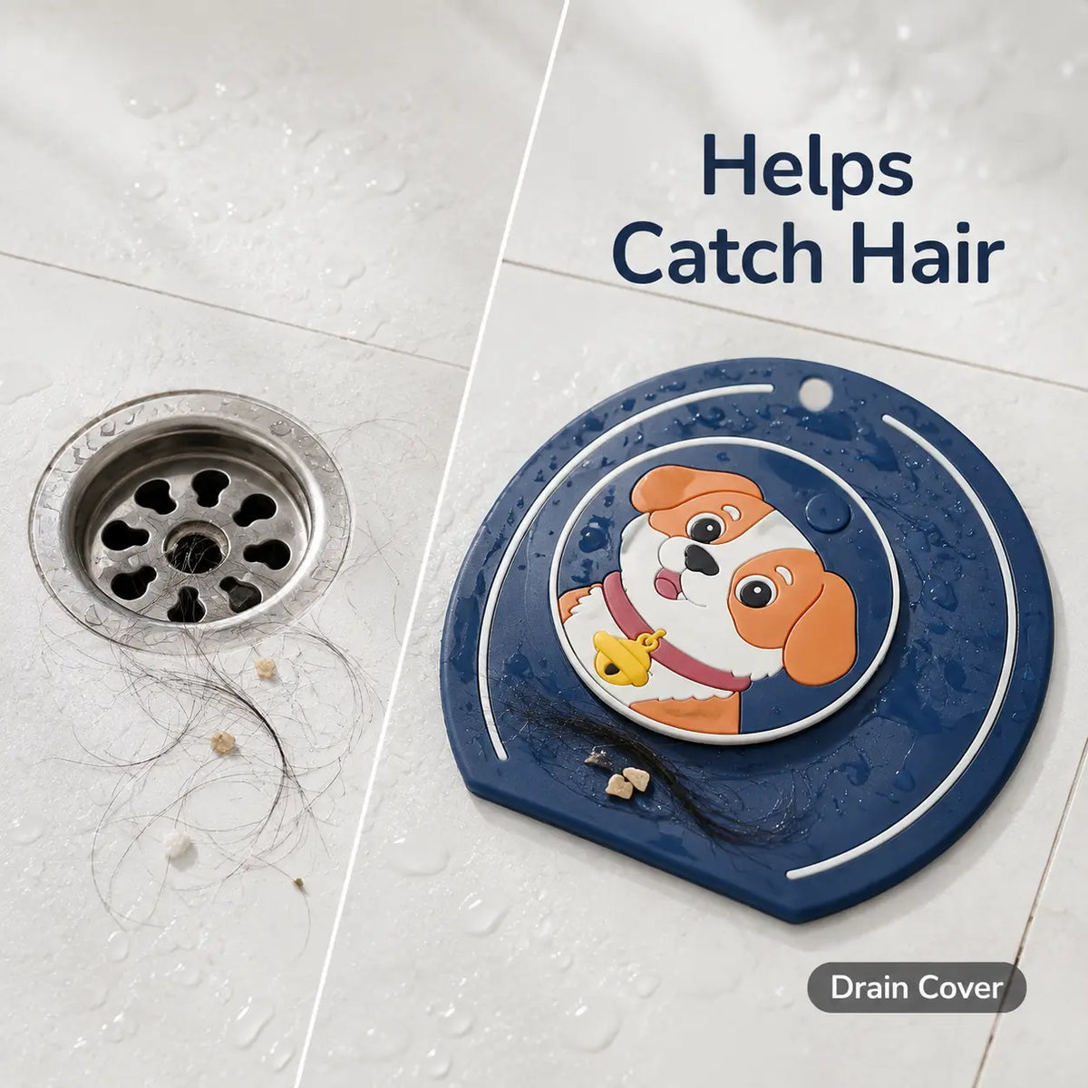 2-in-1 Cartoon Silicone Shower Bathtub Drain Cover