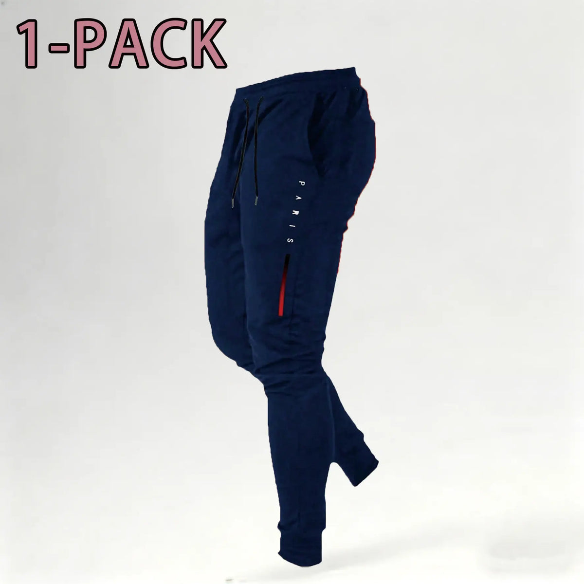 Men's Print Athleisure Joggers 3-Pack (Black, Gray, Navy)