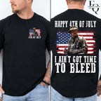 I Ain't Got Time To Bleed 4th Of July T-Shirt, Predator Movie Tee, Independence Day Shirt, Classic Movie Quote Tee